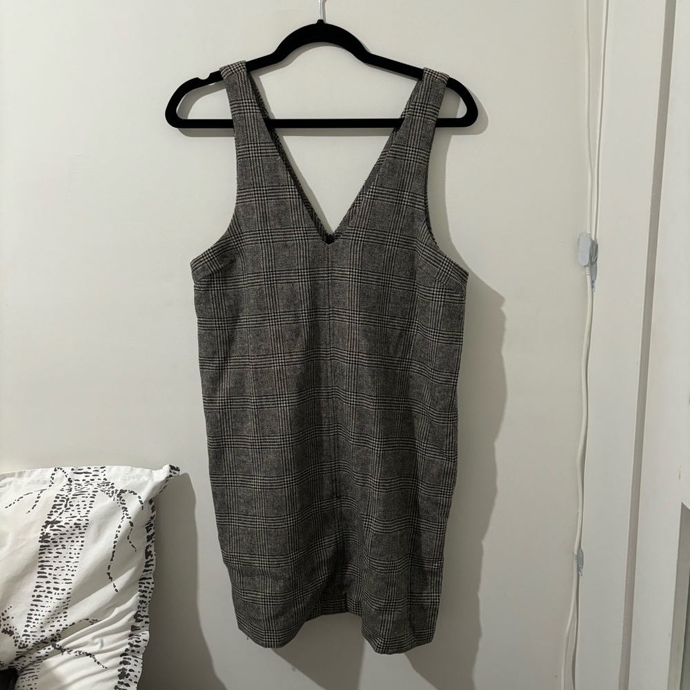 Frank & Oak Gray Plaid Mini Dress